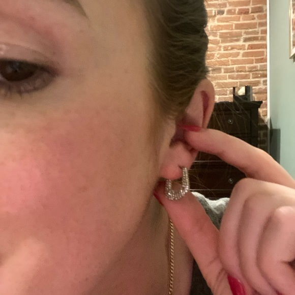 Anthropologie “diamond” hoops - Picture 7 of 8